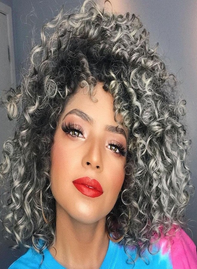 Eerya 7 Packs GoGo Curl Crochet Hair 8 Inch Short Gray Curly Crochet Hair for Women Deep Wave Beach Curl Crochet Braids Synthetic Braiding Hair Extensions(8 Inch, Tgery) - Image 1